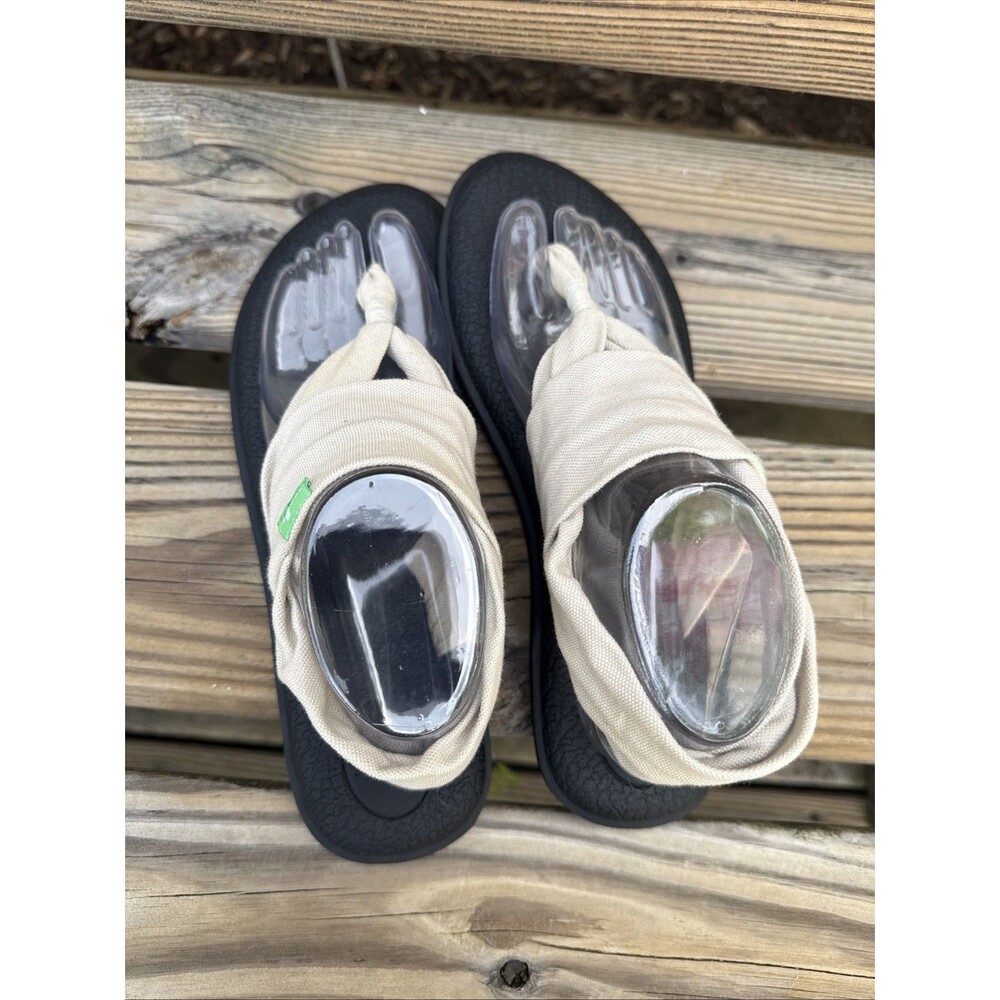 Sanuk Women's Yoga Sling 2 Sandals Flip Flop Beige Size 10 - Picture 4 of 6